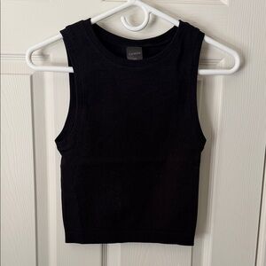 Express Cropped Women's Black Ribbed Tank Top